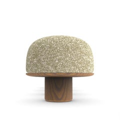 Contemporary Modern Hygge Bench in Zero 002 and Walnut by Saccal Design House