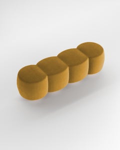 Banc Hygge Cloud moderne contemporain en bouclette moutarde de Saccal Design House