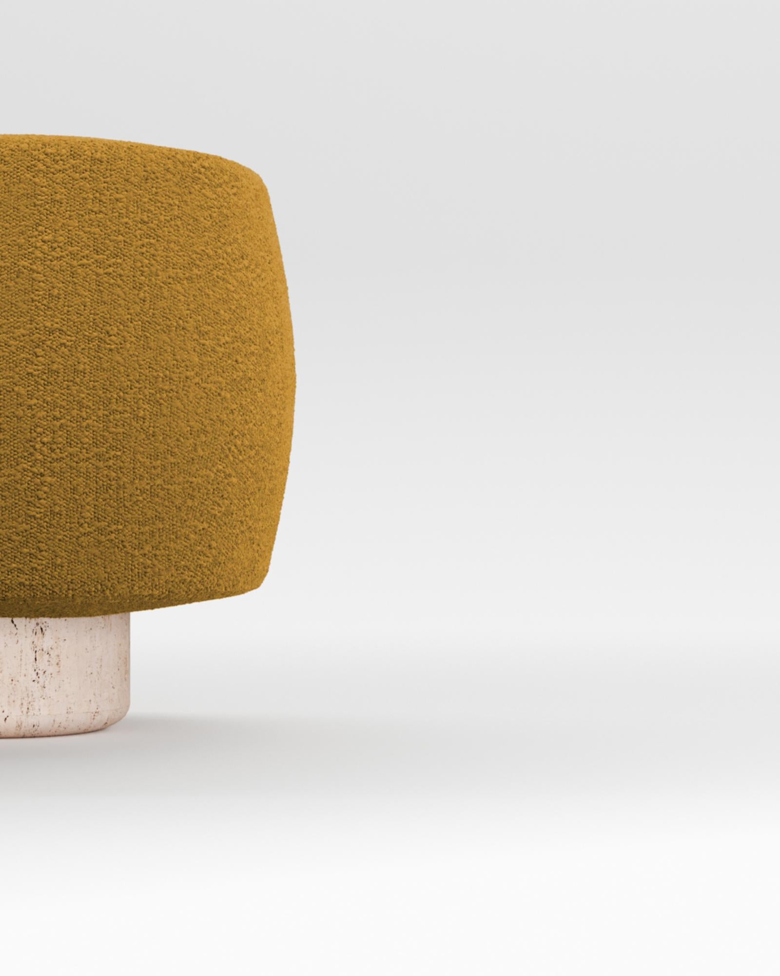 Contemporary Modern Hygge Cloud Bench in Boucle Mustard by Saccal Design House In New Condition For Sale In Castelo da Maia, PT