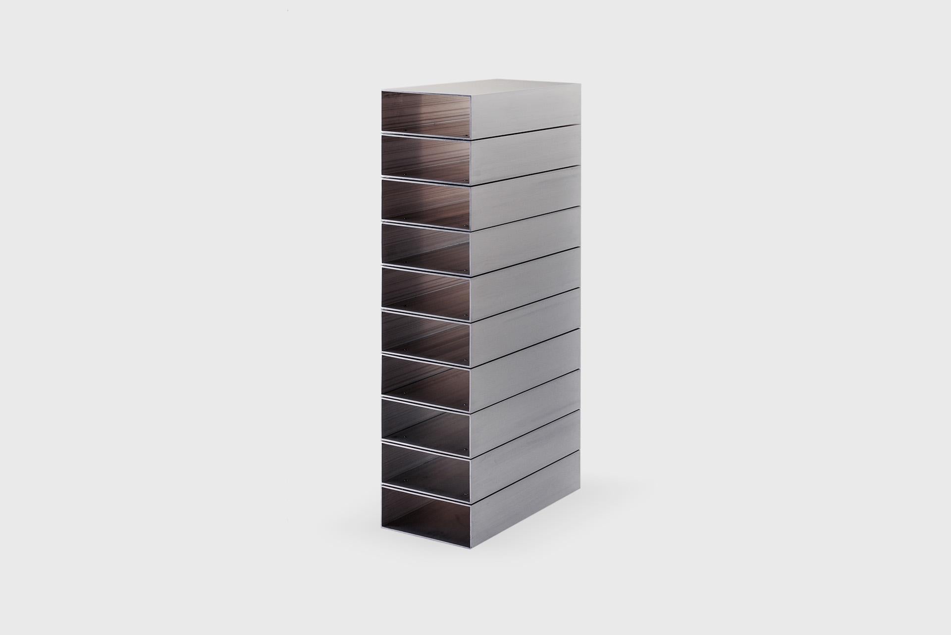 Contemporary Modern Industrial Shelf, Metal Grey model Stack, by Johan Viladrich In New Condition For Sale In Barcelona, ES