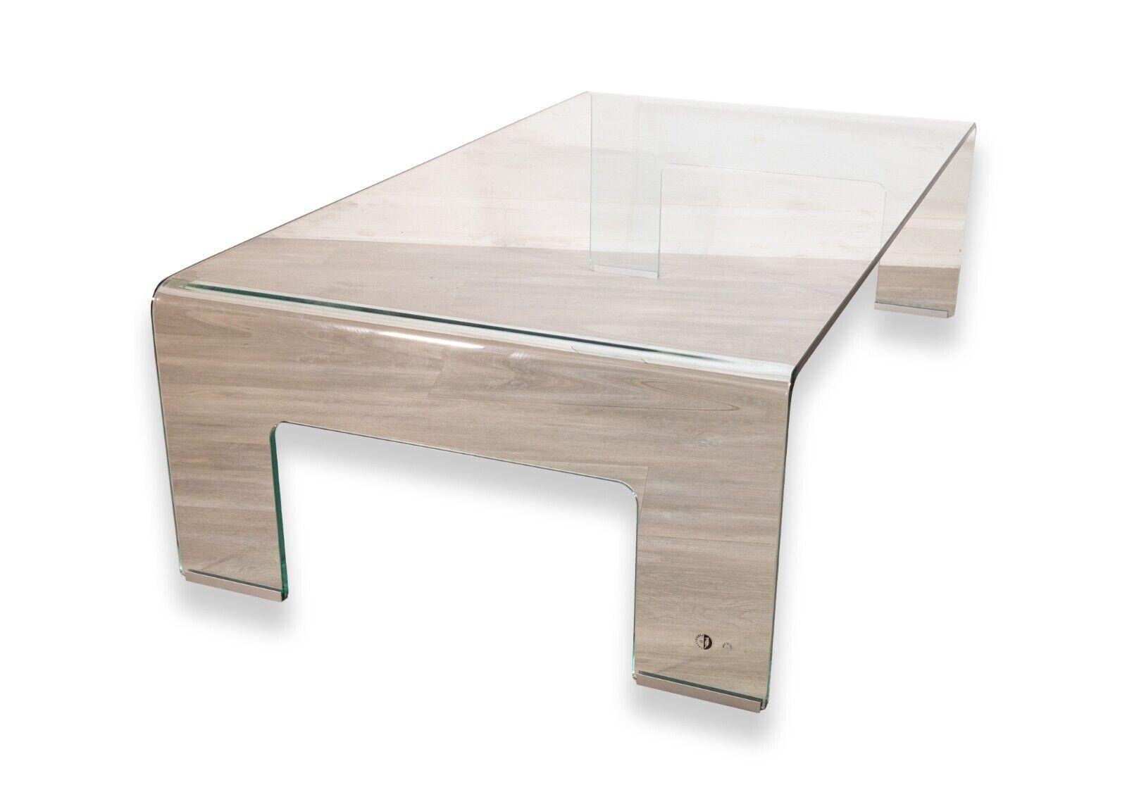 glass waterfall side table