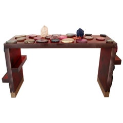 Consola Mod Contemporánea Moderna Italiana Roja, "Antikythera" Diseñada por Superego