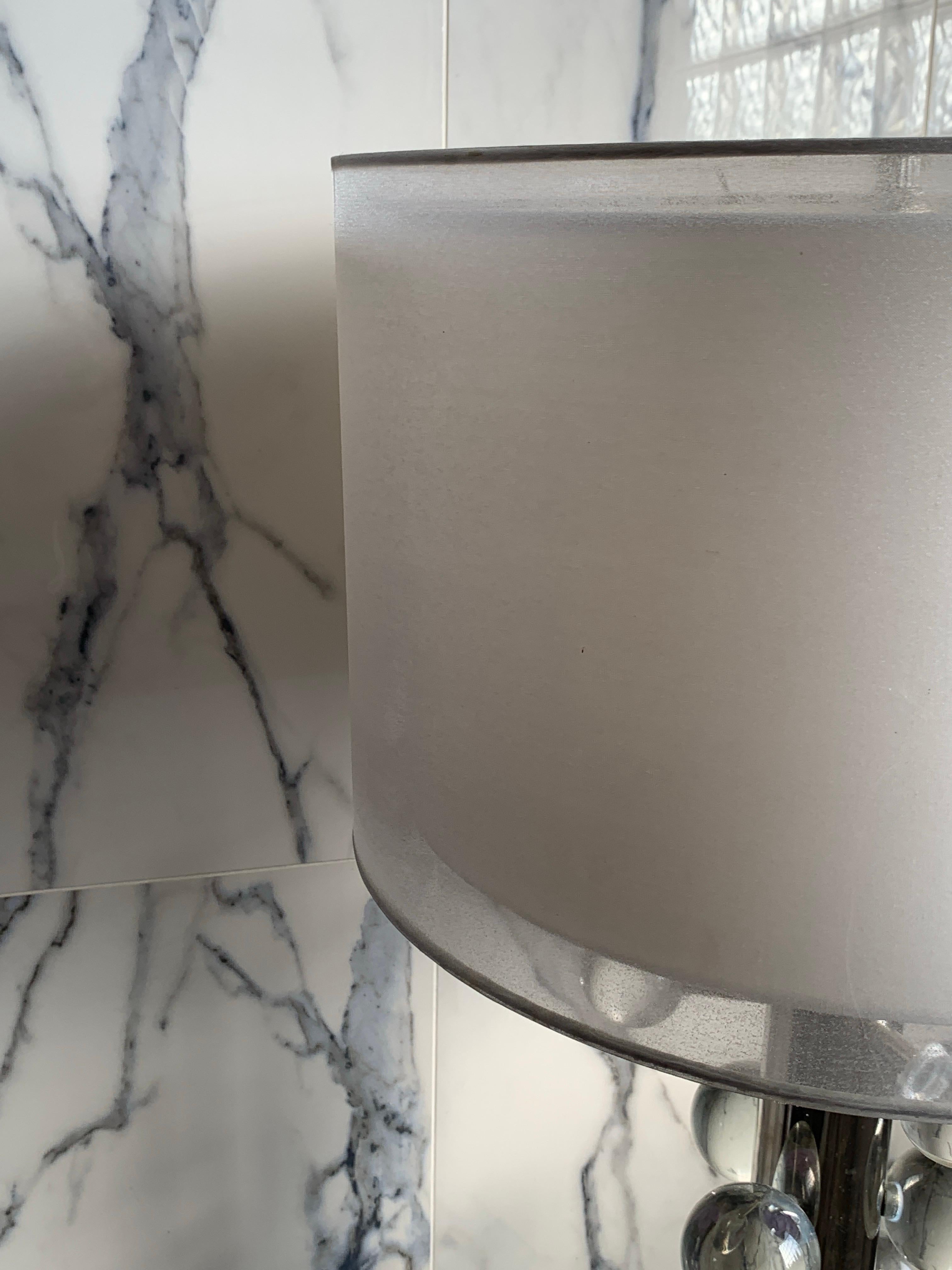 Contemporary Modern Italian HEAVY Lucite Orb Lamp. Never Used w/Unusual Shade For Sale 7