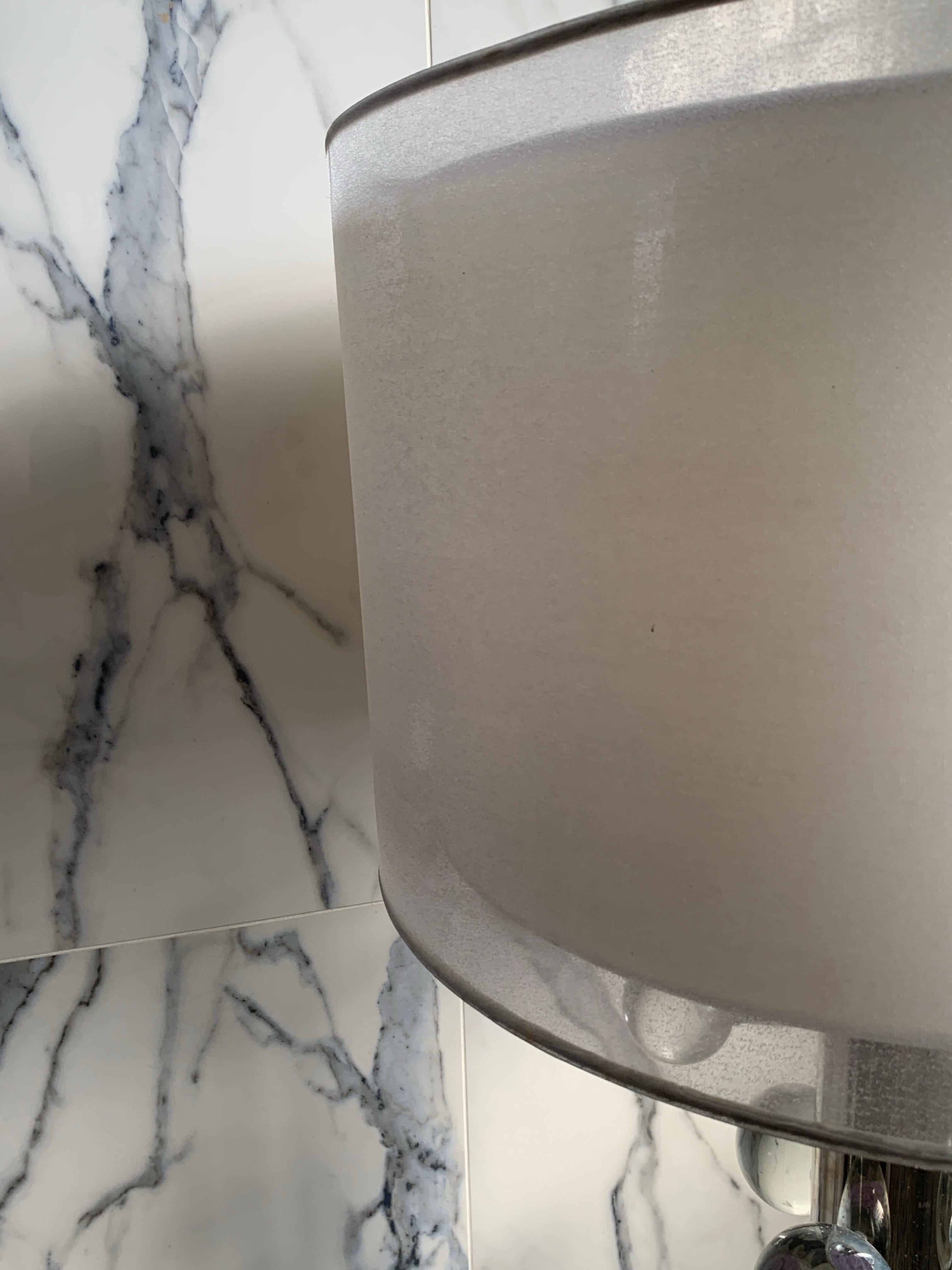 Contemporary Modern Italian HEAVY Lucite Orb Lamp. Never Used w/Unusual Shade For Sale 8