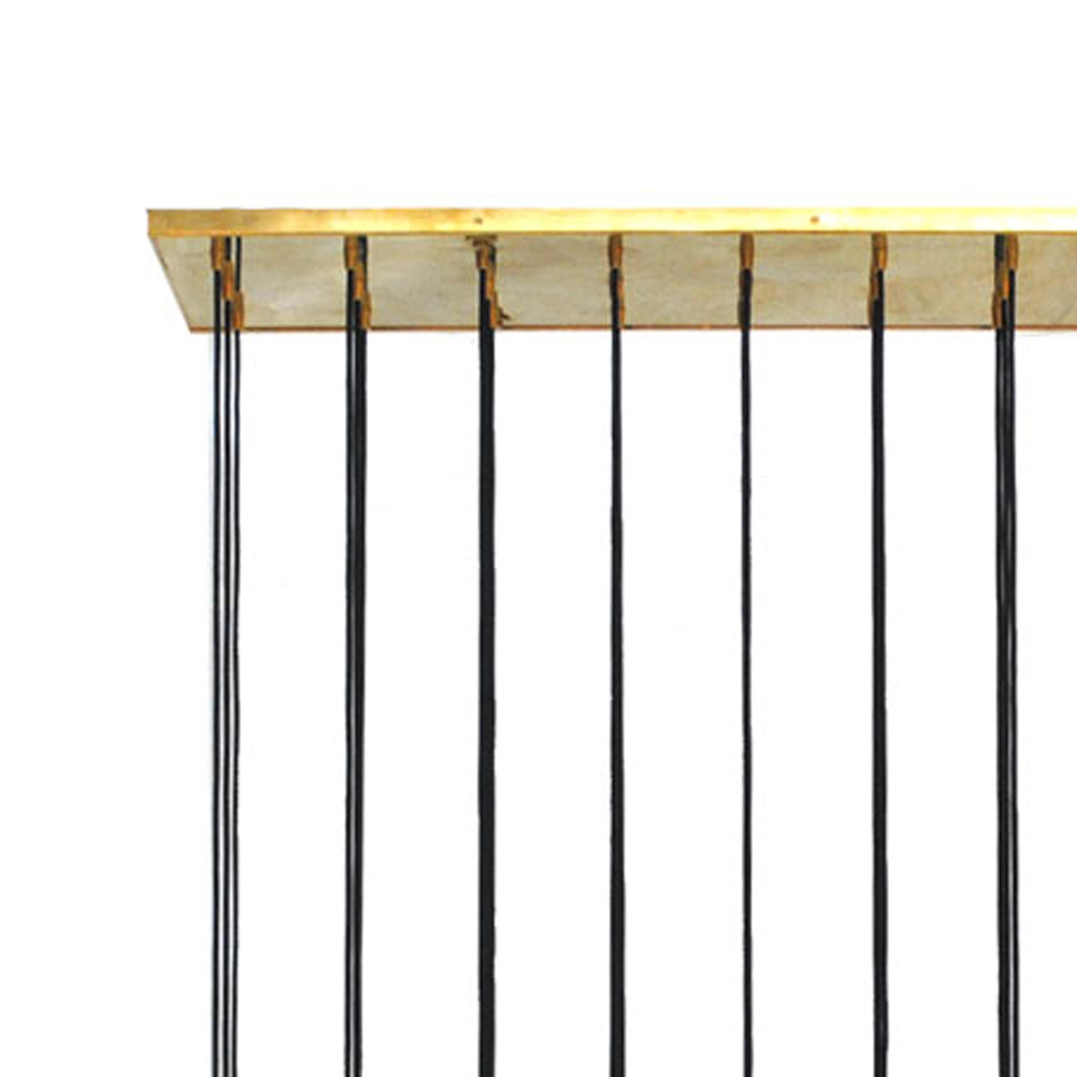 Mid-Century Modern Contemporary Modern Italian Murano Glass and Brass Suspension Lamp For Sale