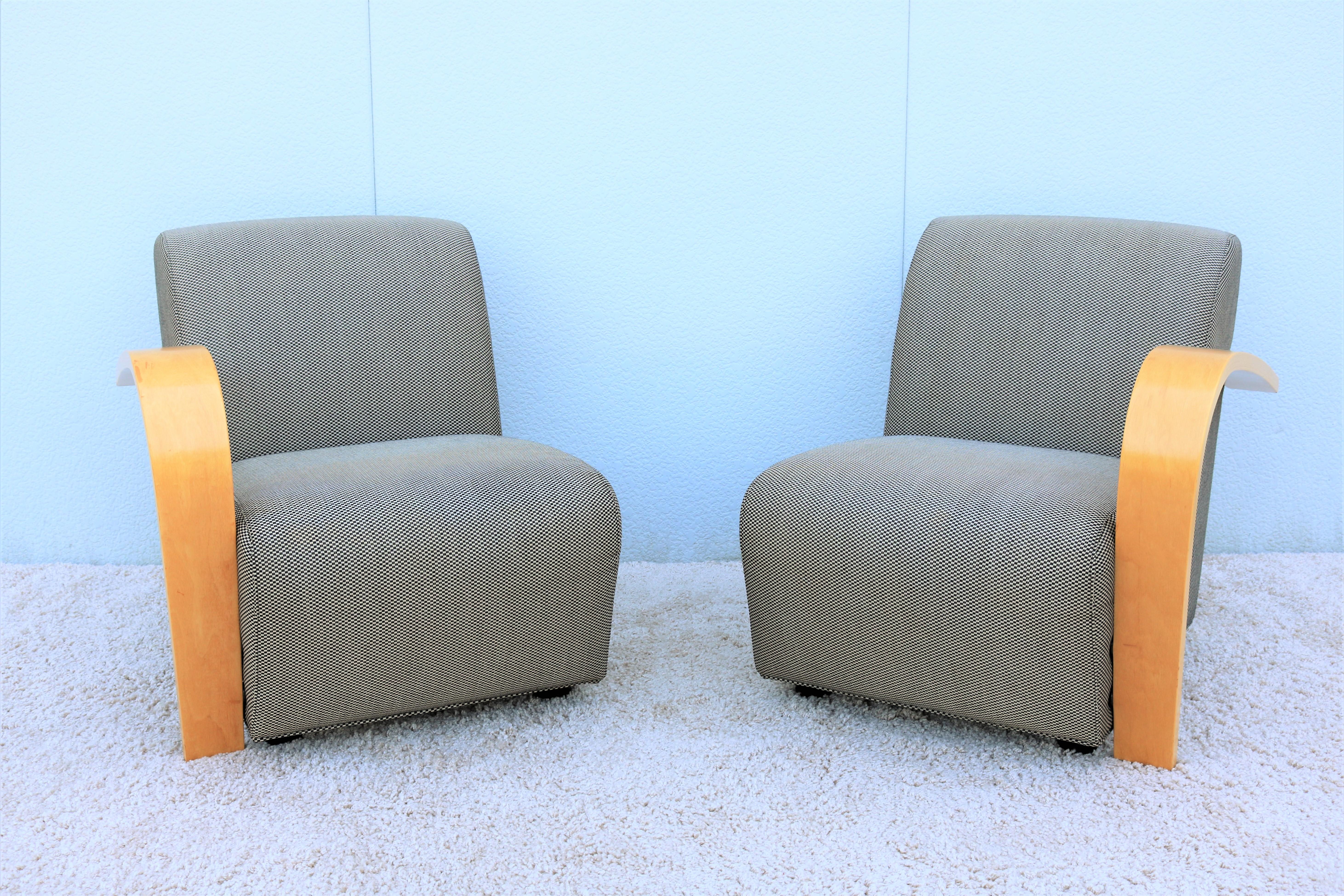 Contemporary Modern Jack Cartwright Modular Riley Lounge Chairs, a Pair 3