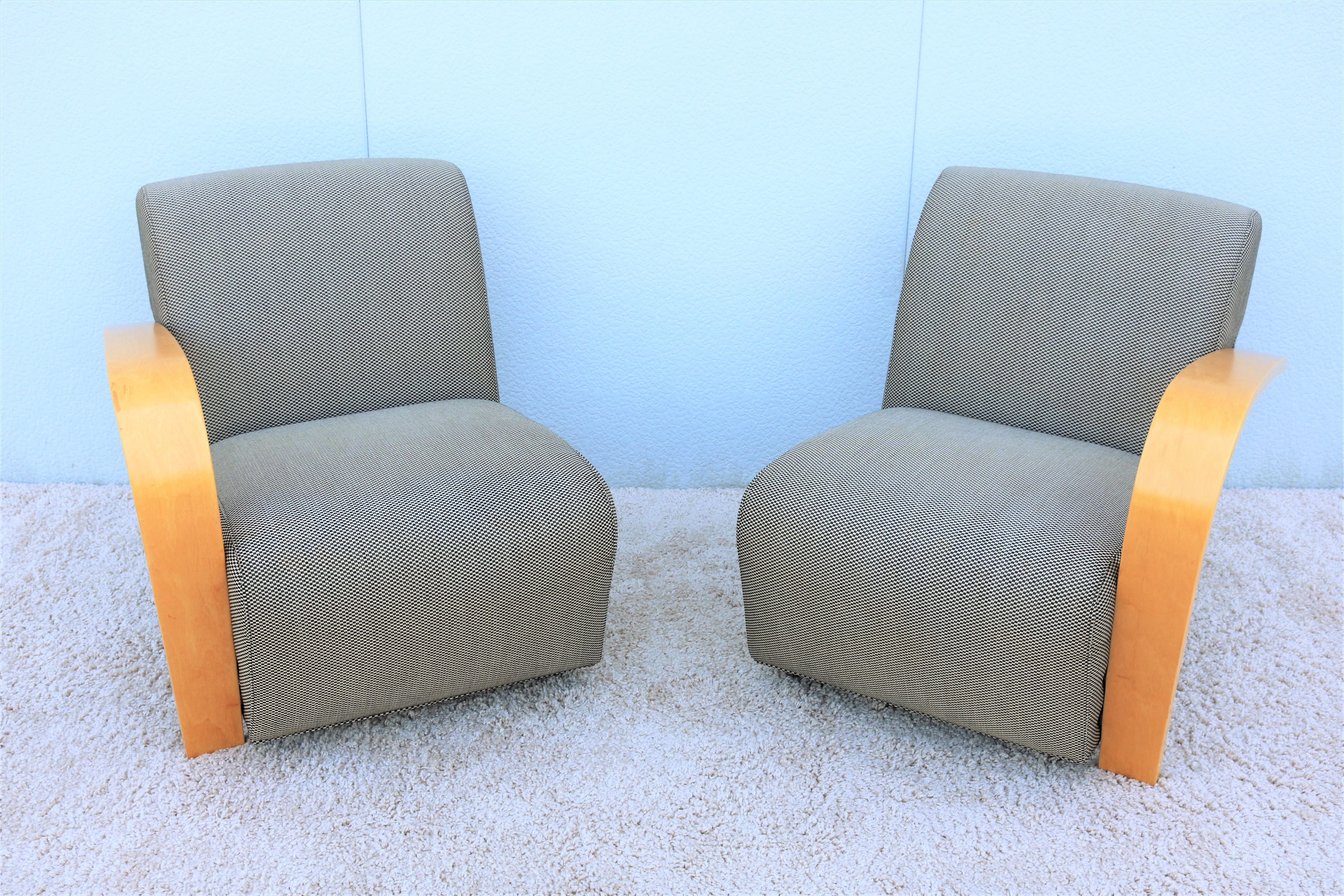 Contemporary Modern Jack Cartwright Modular Riley Lounge Chairs, a Pair 4