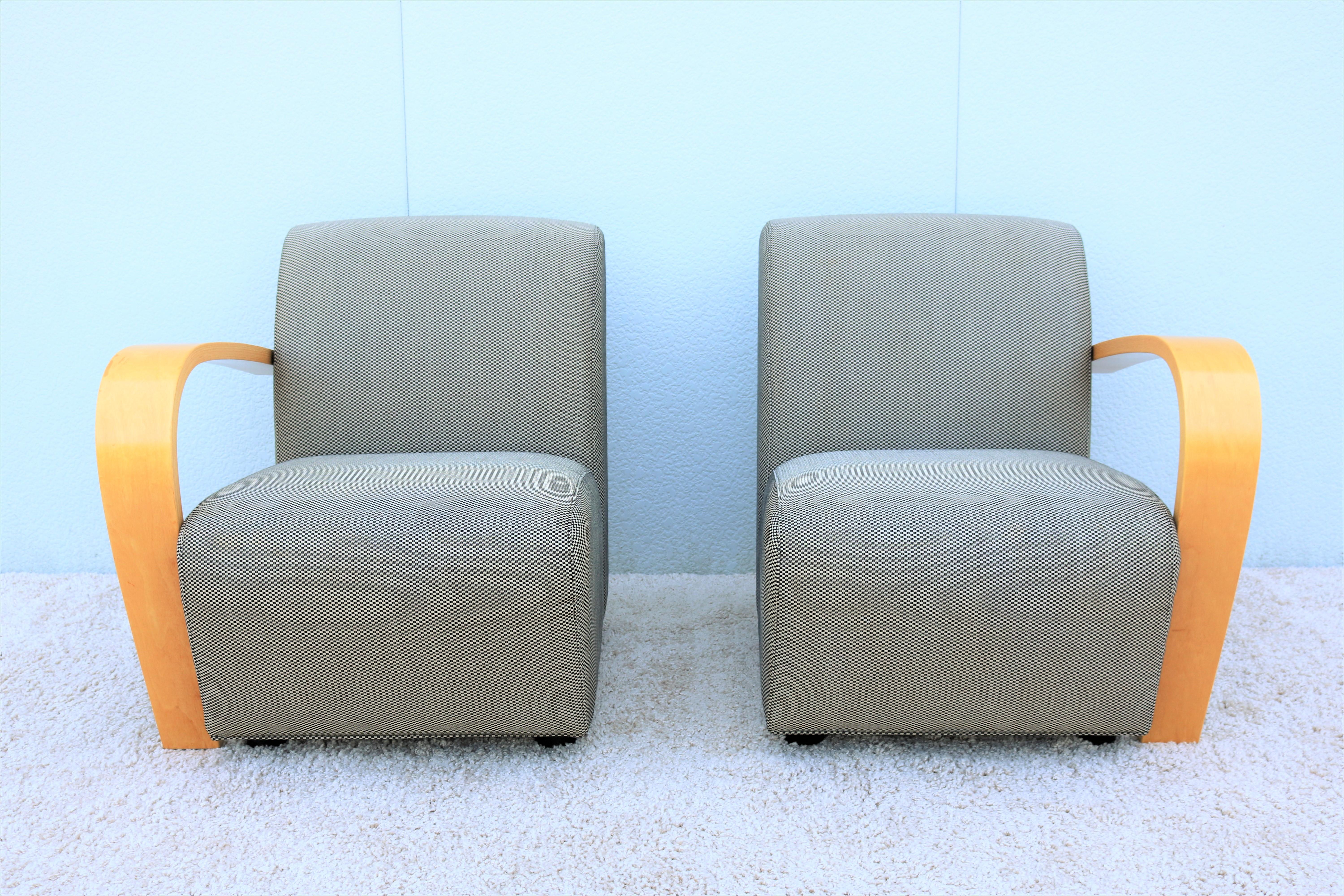 Contemporary Modern Jack Cartwright Modular Riley Lounge Chairs, a Pair In Good Condition In Secaucus, NJ