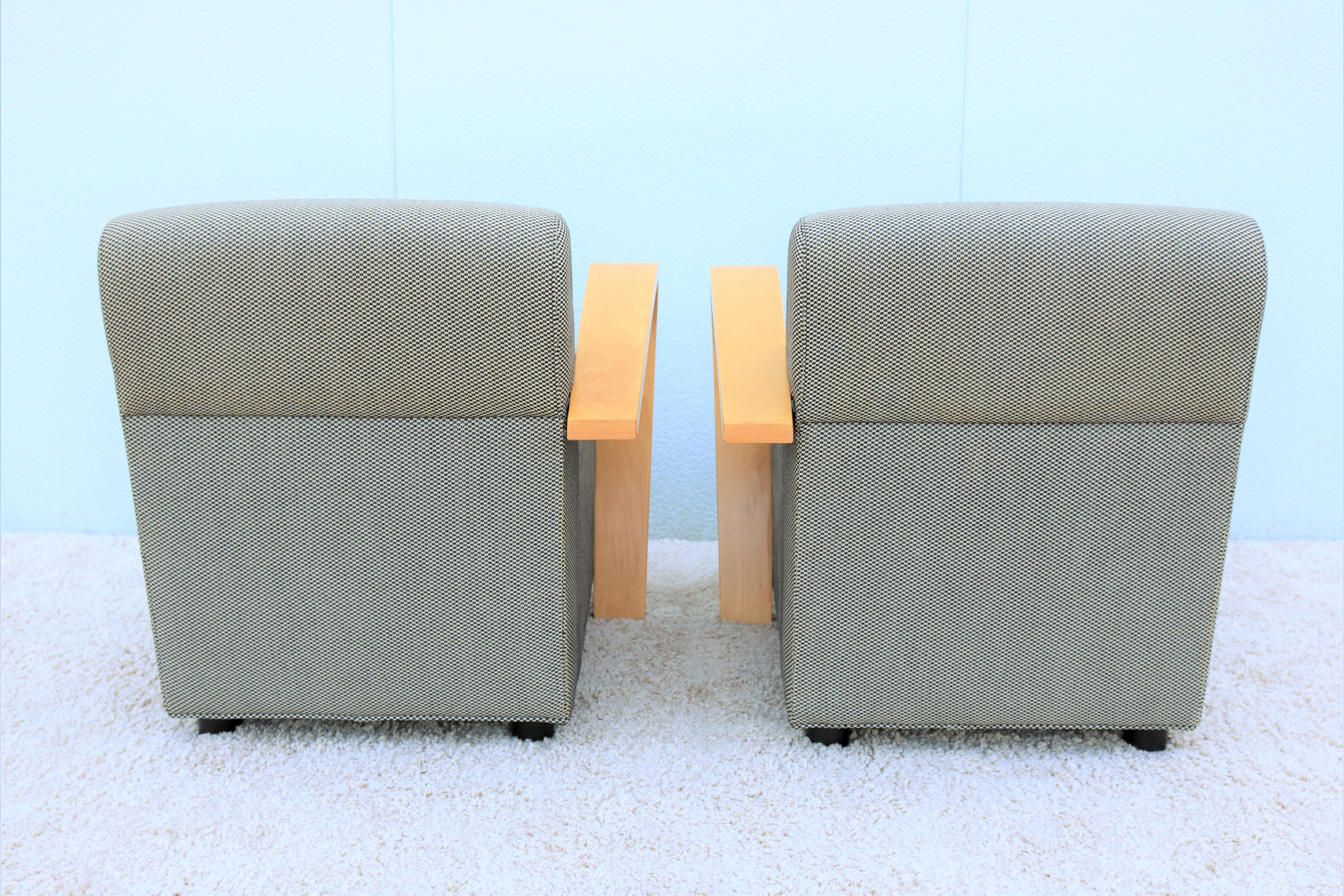 Contemporary Modern Jack Cartwright Modular Riley Lounge Chairs, a Pair 1