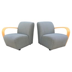 Contemporary Modern Jack Cartwright Modular Riley Lounge Chairs, a Pair