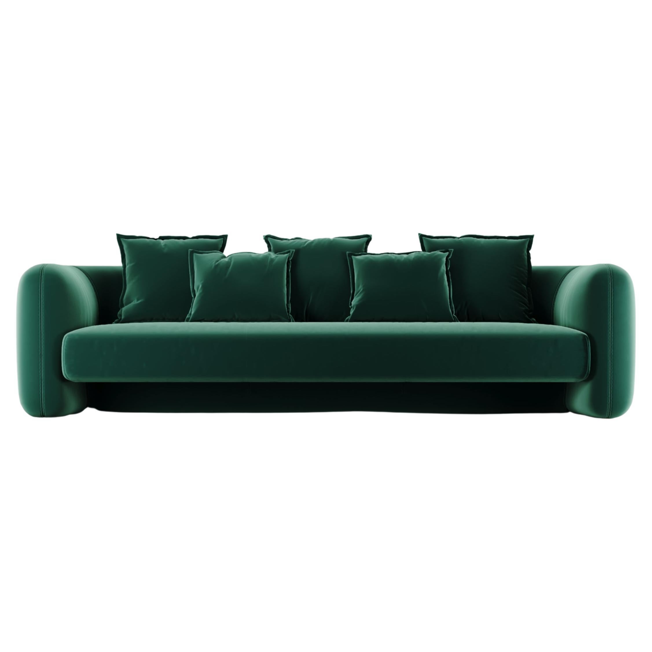 Contemporary Modern Jacob Sofa in Green Velvet Fabric by Collector Studio For Sale