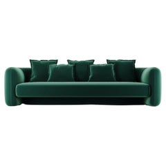 Canapé Jacob moderne contemporain en tissu de velours vert par Collector Studio