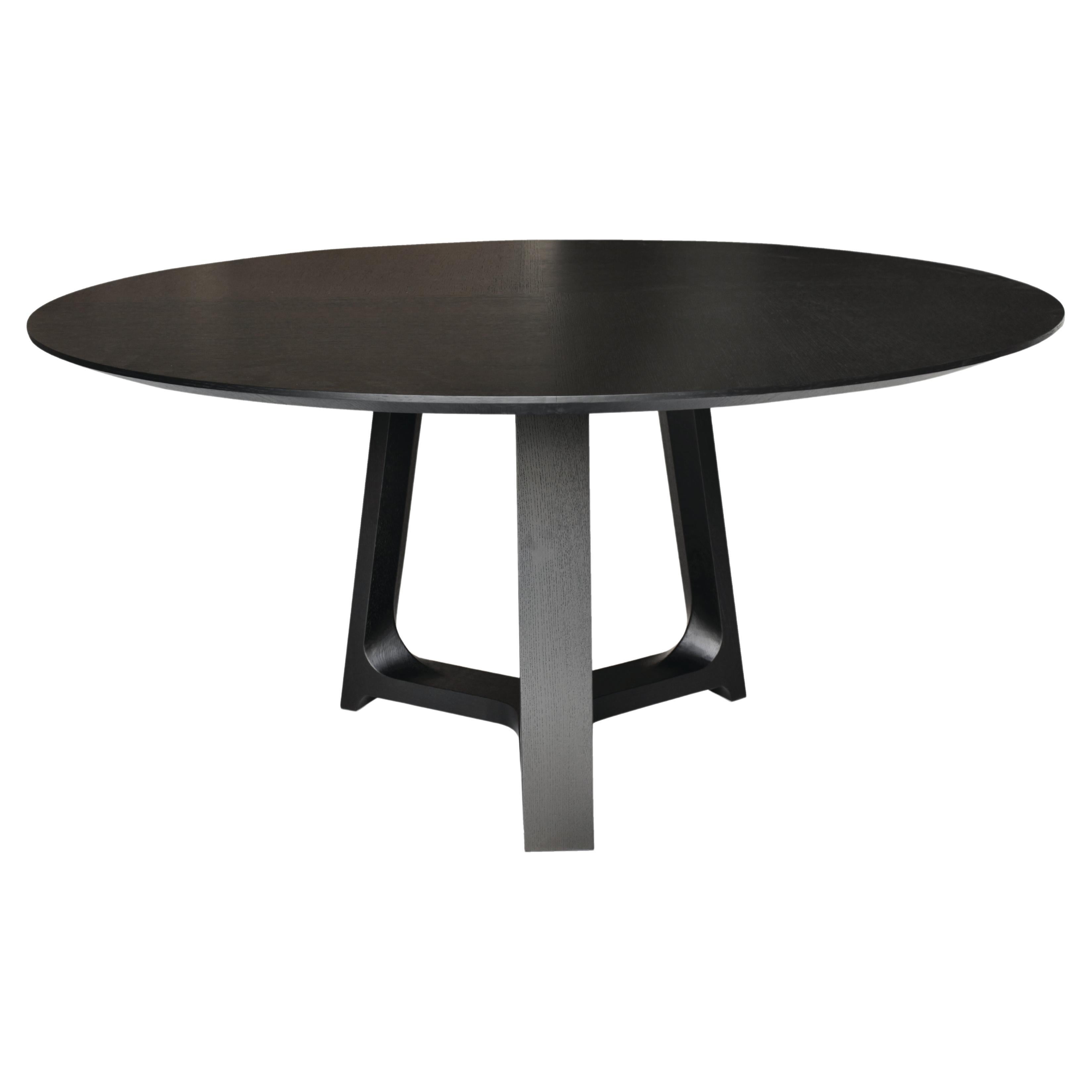 Contemporary Modern Jasper Dining Table in Black Oak by Collector Studio For Sale