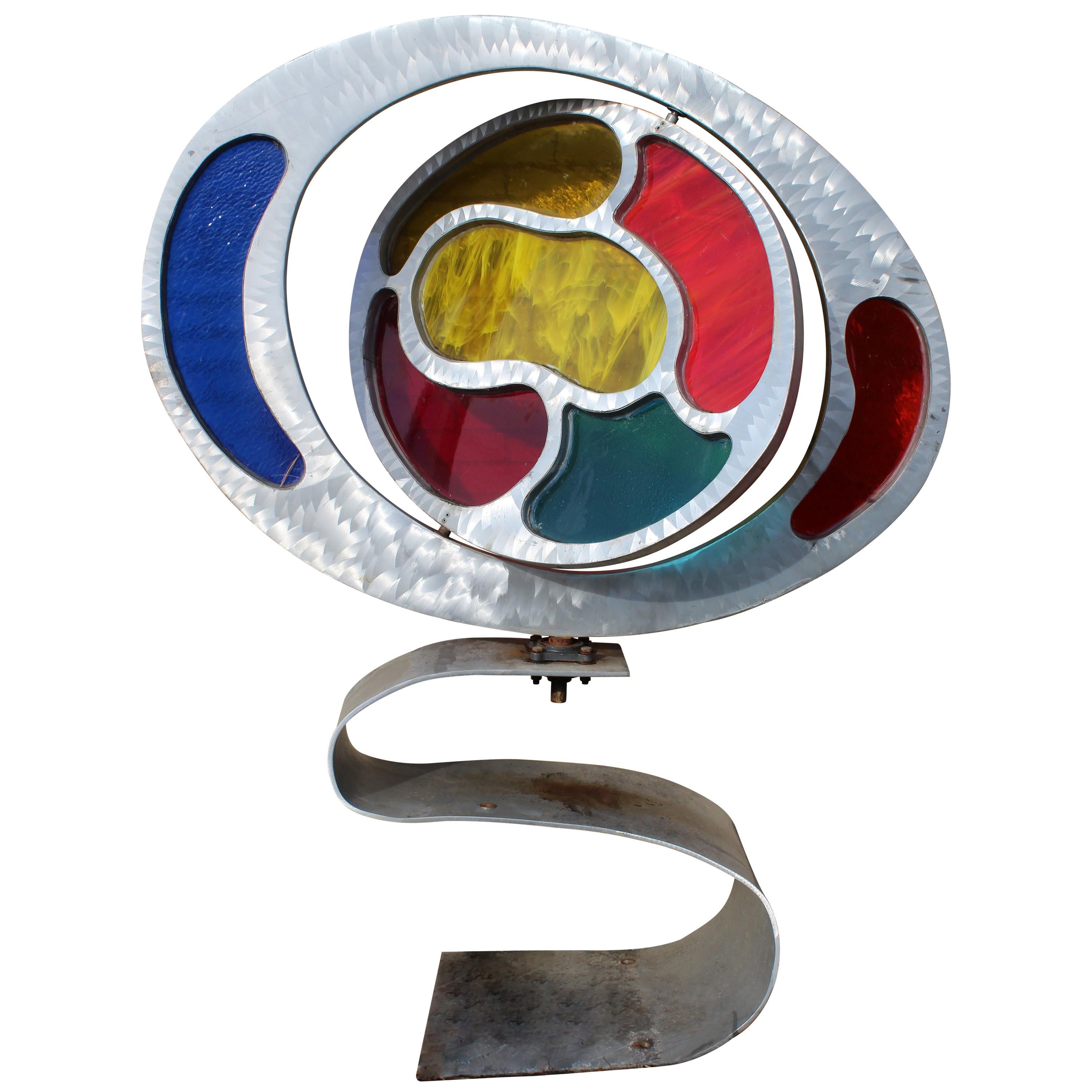 Contemporary Modern Jerry Soble Multi-Color Kinetic Indoor Outdoor Sculpture