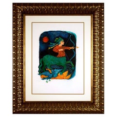 Used Contemporary Modern Judith Bledsoe "Sagittarius" Framed Lithograph