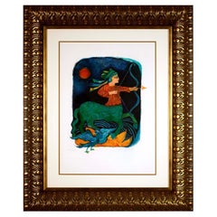 Contemporary Modern Judith Bledsoe "Sagittarius" Framed Lithograph