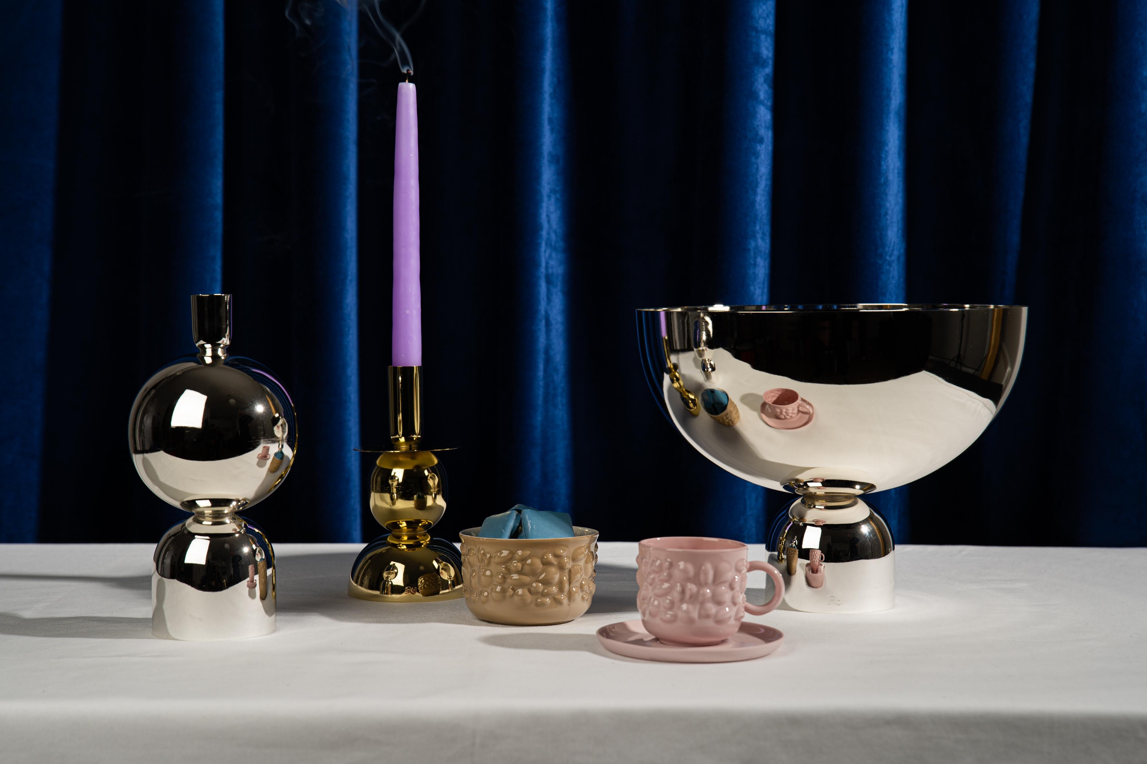 Moderno Contemporary Modern, tazza da cappuccino in porcellana Justine con manico, Navy in vendita