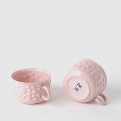 Contemporary Modern, Justine Porcelain Cappuccino Cup with Handle, Pink
