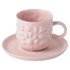 Contemporary Modern, Justine Porcelain Coffee Cup & Saucer 100 ml, Pink