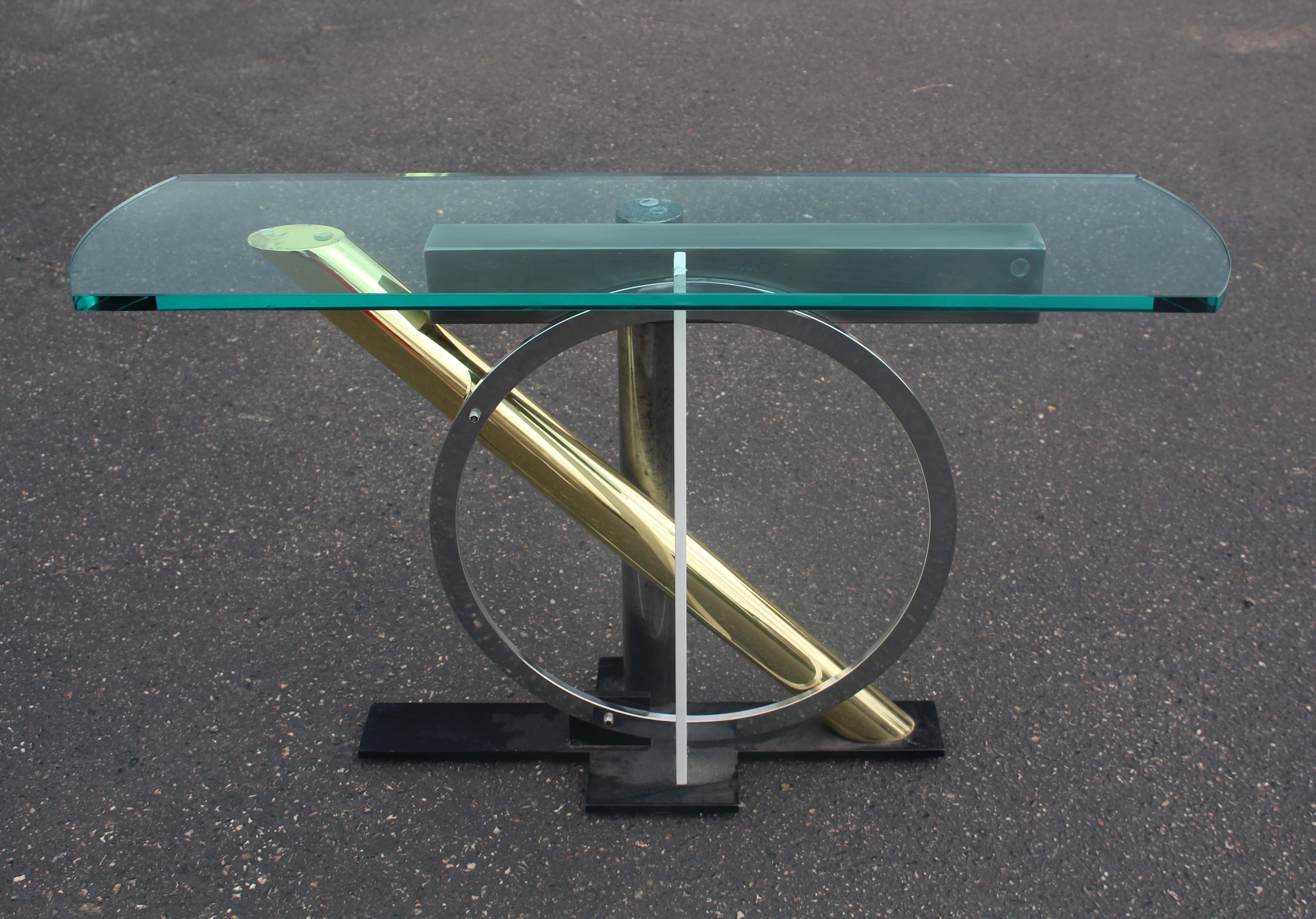 Contemporary Modern Kaizo Oto Sculptural Console Table for Dia 1980s For Sale 1