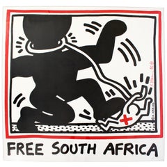 Contemporain Moderne Keith Haring Free South Africa Lithographie Offset