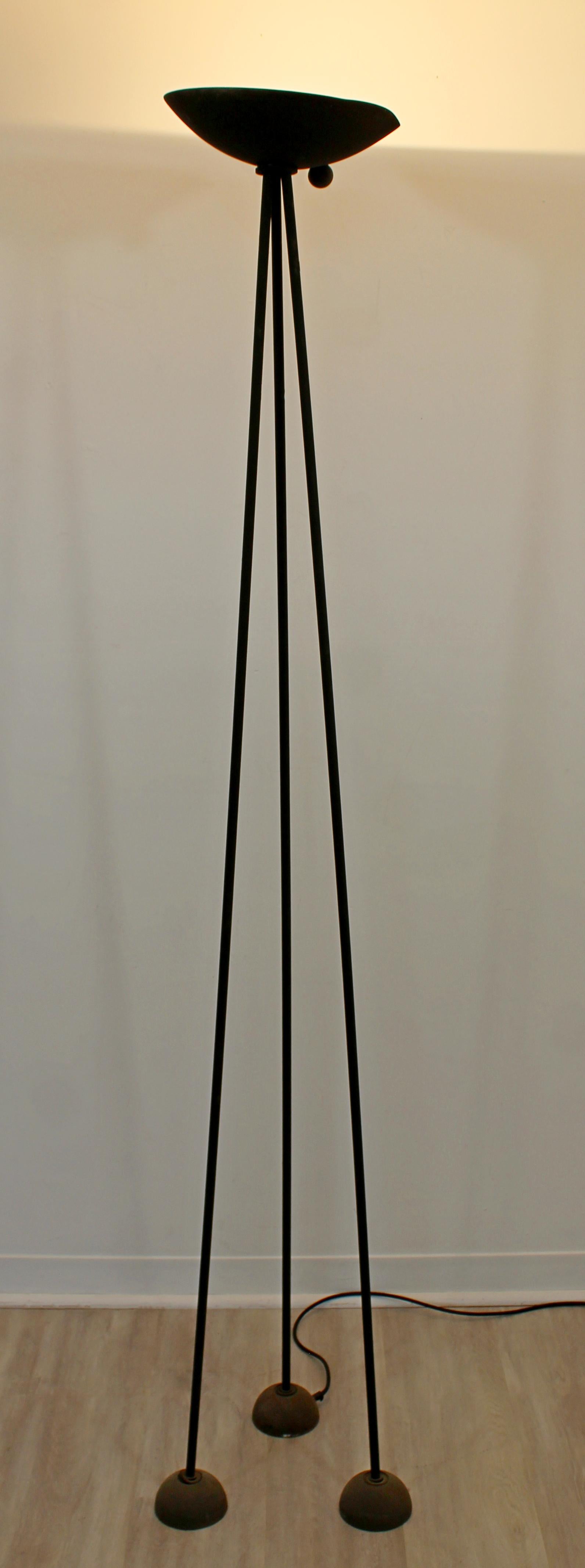 For your consideration is a fantastic tripod floor lamp, made of metal, designed by Koch & Lowy, circa 1980s. In vintage condition. The dimensions are 14