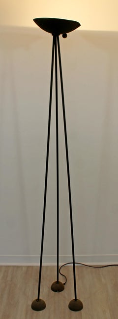 Contemporary Modern Koch & Lowy Torchiere Tripod Metal Floor Lamp, 1980s