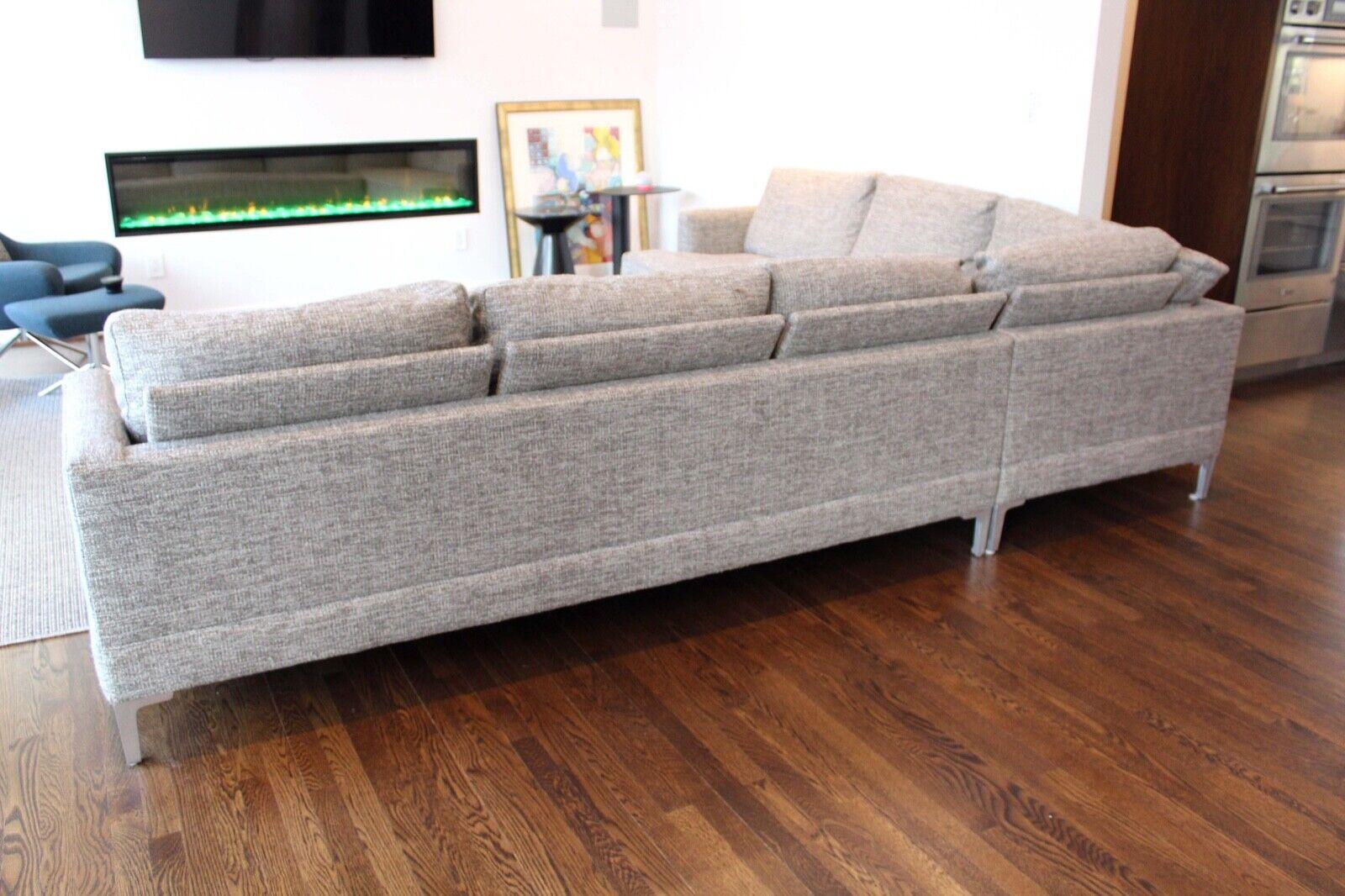Contemporary Modern Kravet Furniture Chrome Leg Sectional 1