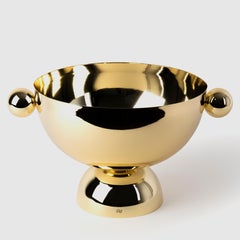 Contemporary Modern, Kubbe Champagne Bucket, Varnished Brass
