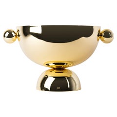 Contemporary Modern, Kubbe Champagne Bucket, Varnished Brass