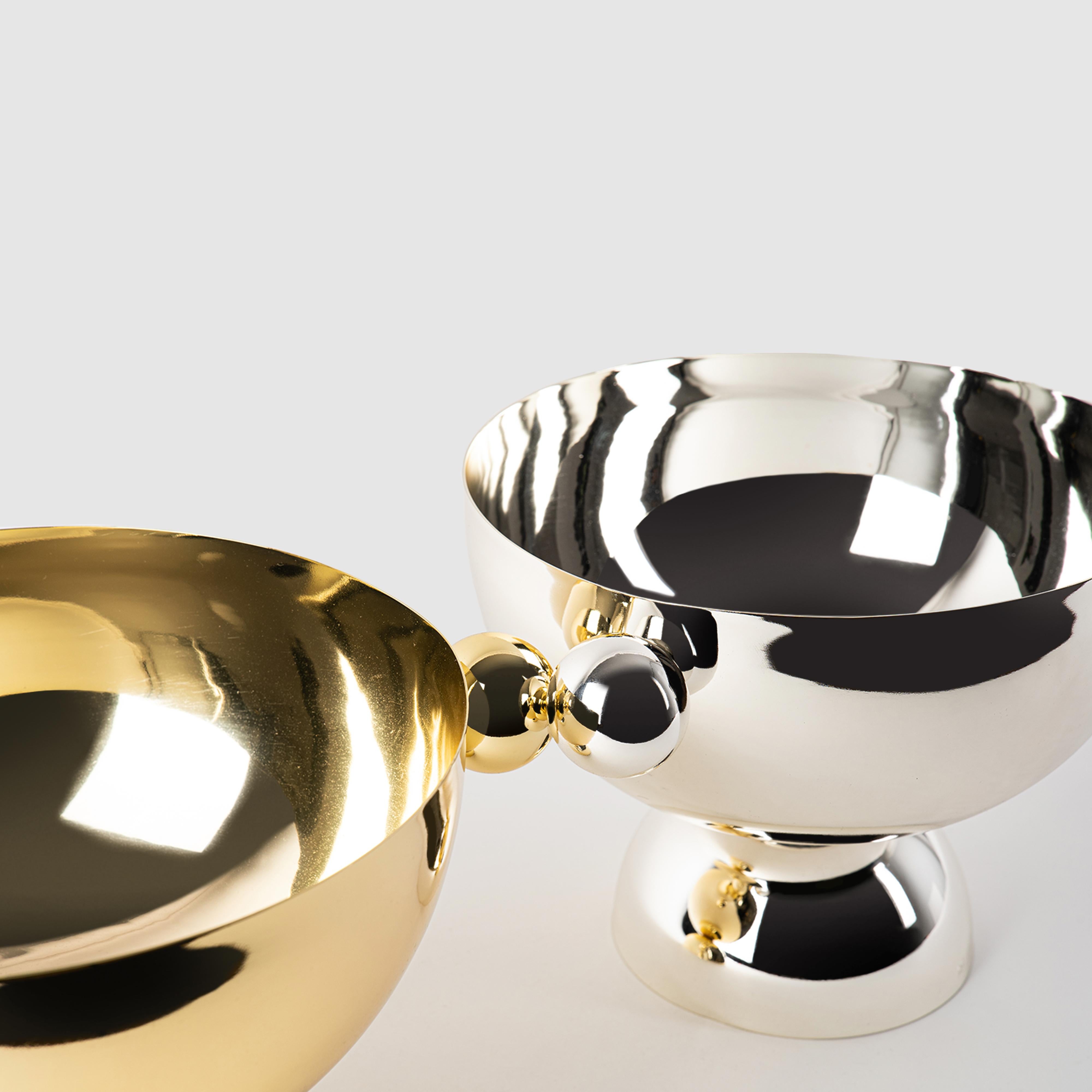 Contemporary Modern, Kubbe Champagne Bucket, Varnished Silver-Nickel Plated In New Condition For Sale In İstanbul, İstanbul