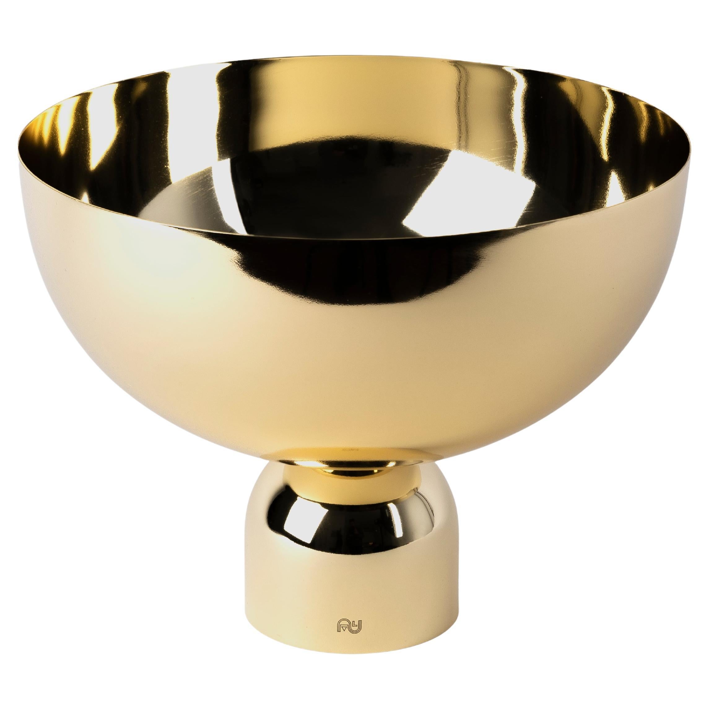 Contemporary Modern, Kubbe Large Bowl, Varnished Brass For Sale
