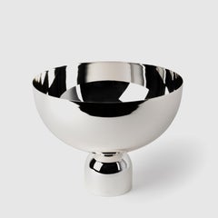 Ciotola grande Kubbe, moderna e contemporanea, placcata argento e nichel