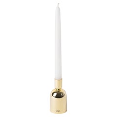 Contemporary Modern, Kubbe Minimal Candleholder, Varnished Brass