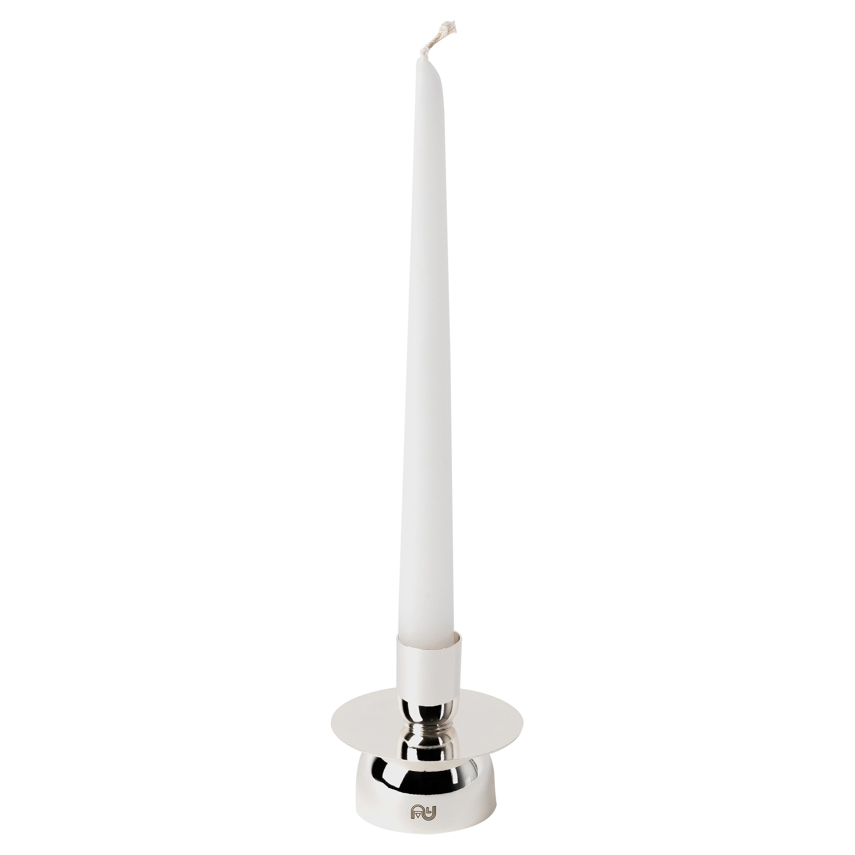Moderno Contemporáneo, Candelabro Kubbe Minimal, Plata Barnizada-Niquelado
