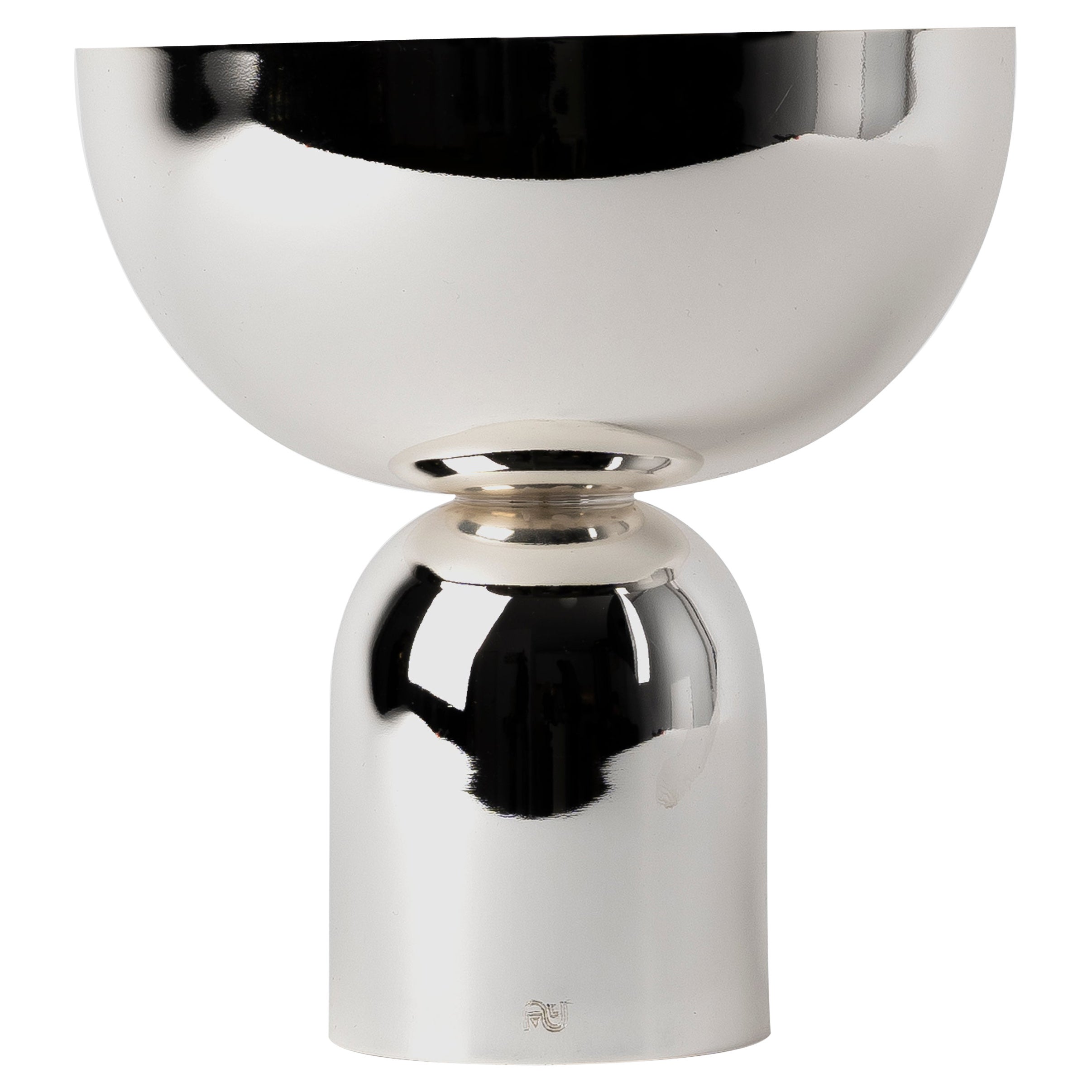 Contemporary Modern, Kubbe Round Bowl, Silver Nickel Plated Varnished Brass