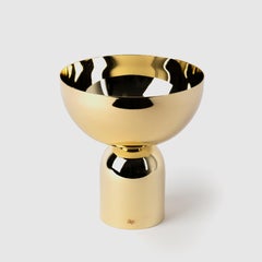 Contemporary Modern, Kubbe Round Bowl, Varnished Brass