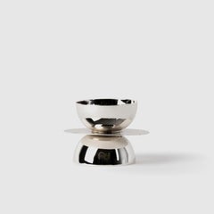 Contemporary Modern, Kubbe Round Tealight Holder, Varnished Silver Nickel Plated