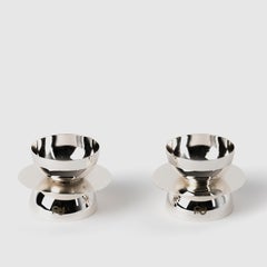 Moderno Contemporáneo, Portacandelitas Kubbe, Niquelado, Set de 2