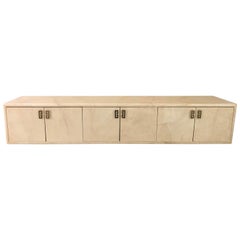 Contemporary Modern Lacquered Wall Mounted Floating Credenza Karl Springer Era