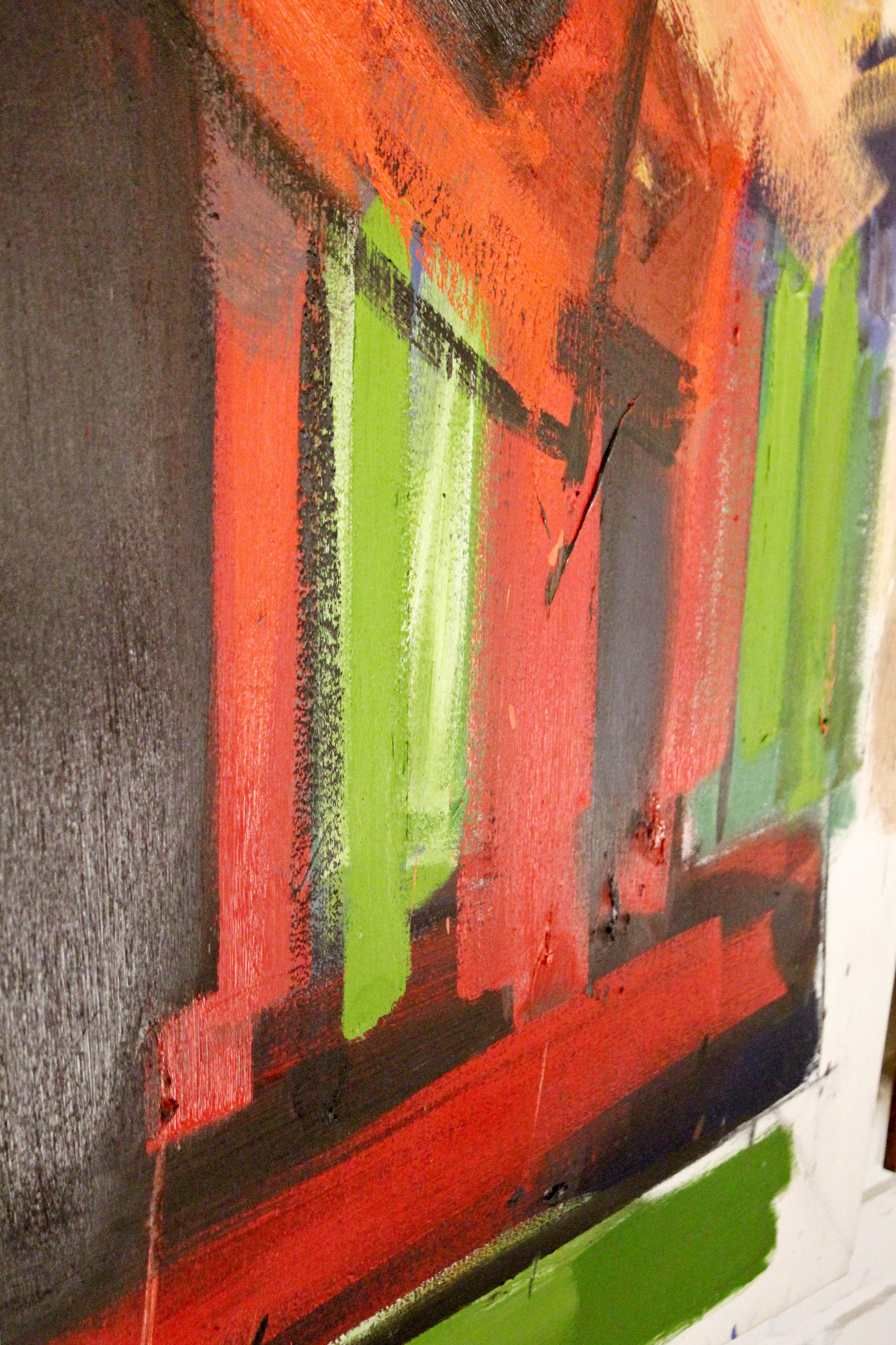 Contemporary Modern Large Abstract Acrylic Canvas Painting Hugh O'Donnell, 1980s 3