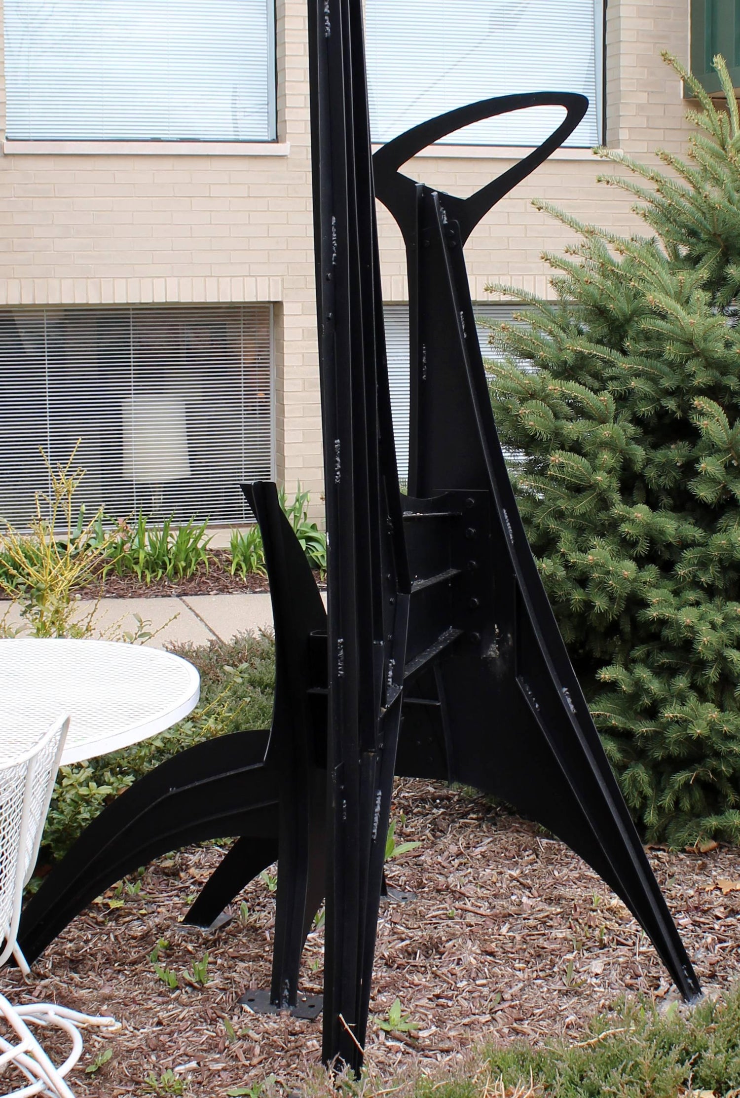 Contemporary Modern Large Black Abstract Outdoor Steel Floor