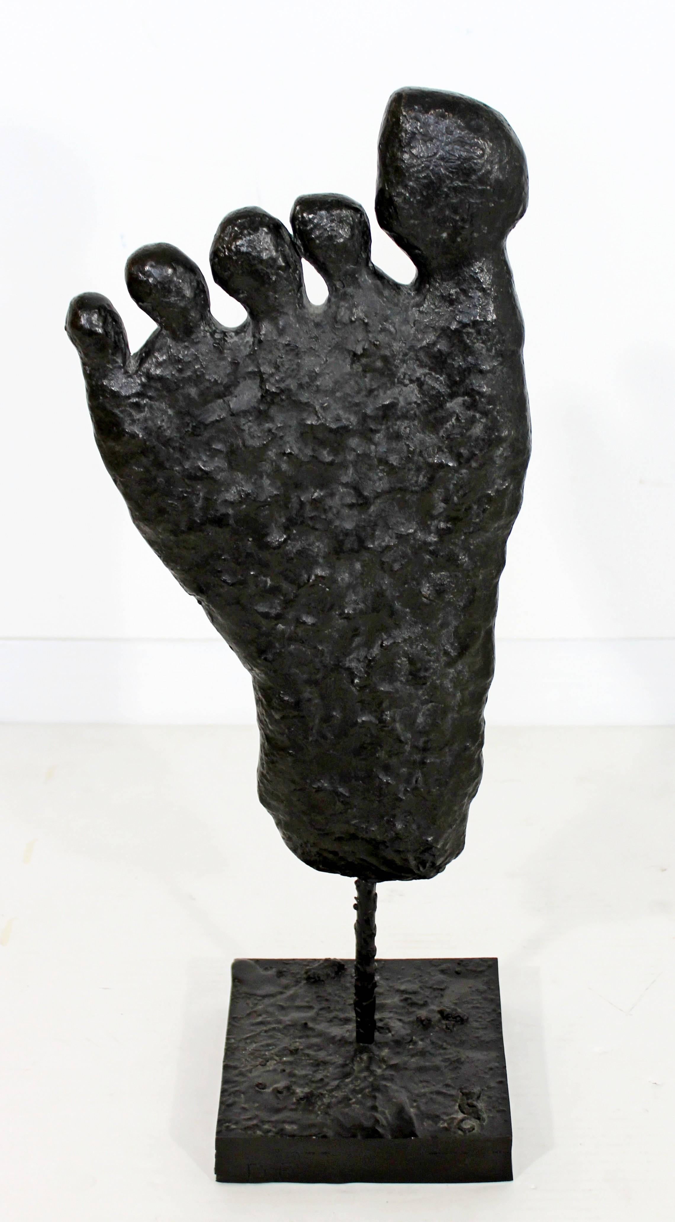 For your consideration is a bronze table sculpture of a foot, signed and numbered 2/2 A.P. by Donald Baechler, circa 2003. In excellent condition. The dimensions are 9.5