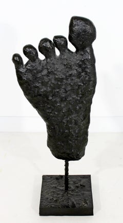 Contemporary Modern Large Bronze Foot Table Sculpture by Donald Baechler, 2003