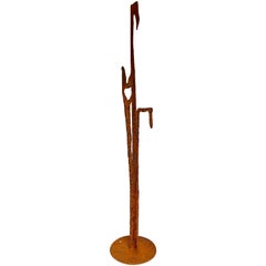 Contemporary Modern Large Brutalist Abstract Steel Floor Sculpture Signed