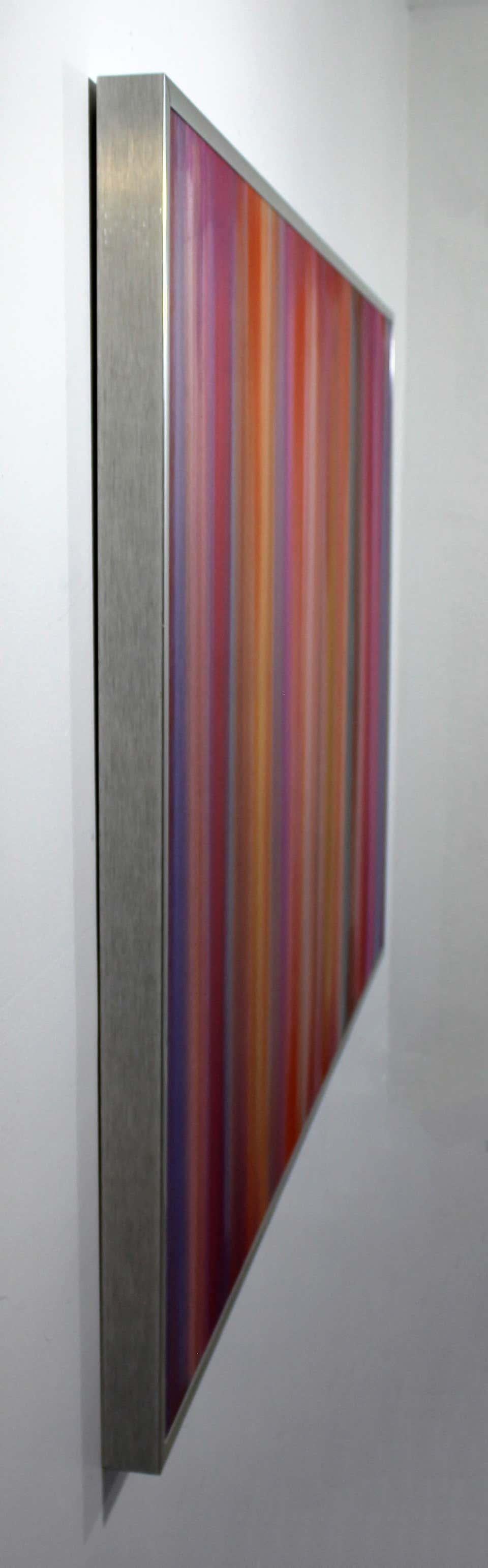 20th Century Contemporary Modern Large Framed Irene Simon Gouache Rainbow Painting