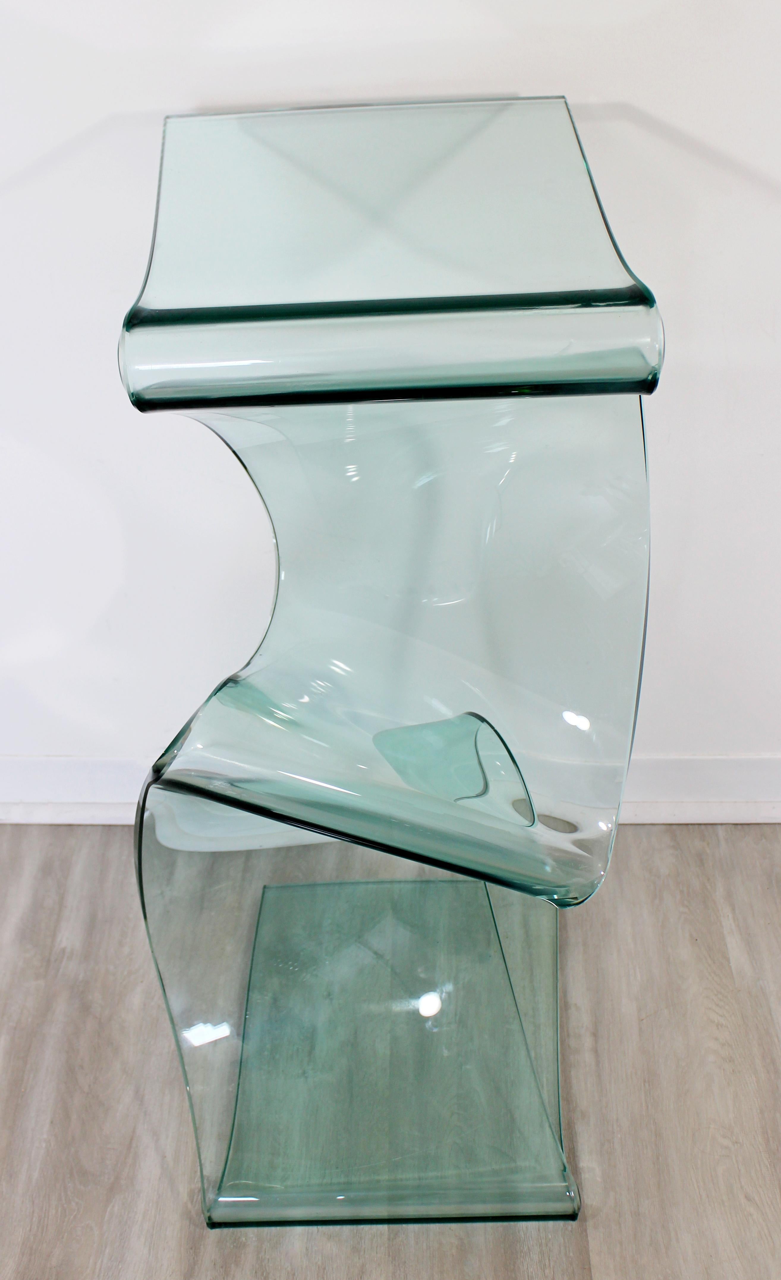 Contemporary Modern Laurel Fyfe Slump Glass Pedestal Display Stand Table, 1980s In Good Condition In Keego Harbor, MI