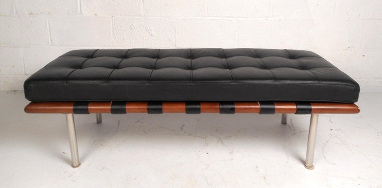 Contemporary Modern Leather Bench At 1stdibs