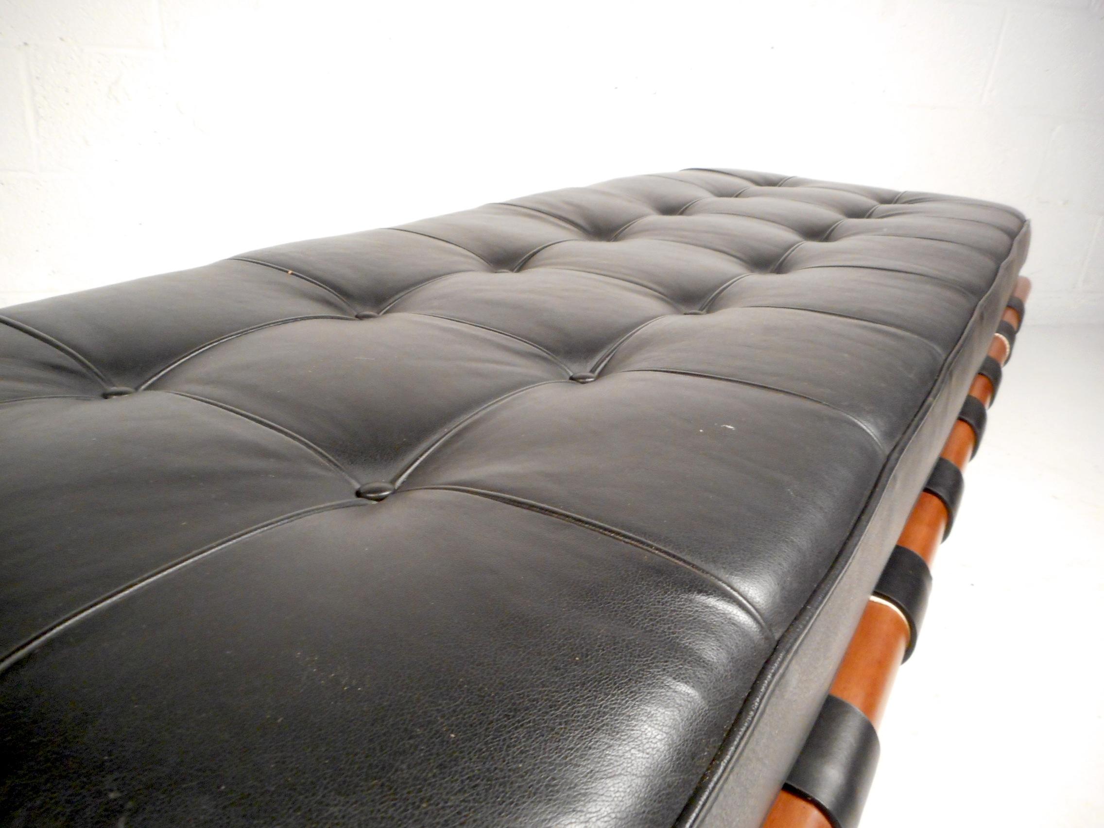 Contemporary Modern Leather Bench At, Contemporary Modern Leather Bench