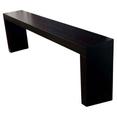 Vintage Contemporary Modern Long Ebonized Rectangular Wood Console Table